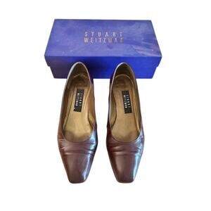 Stuart Weitzman Taurus Pumps Bordeaux Mirror Calf 8.5B